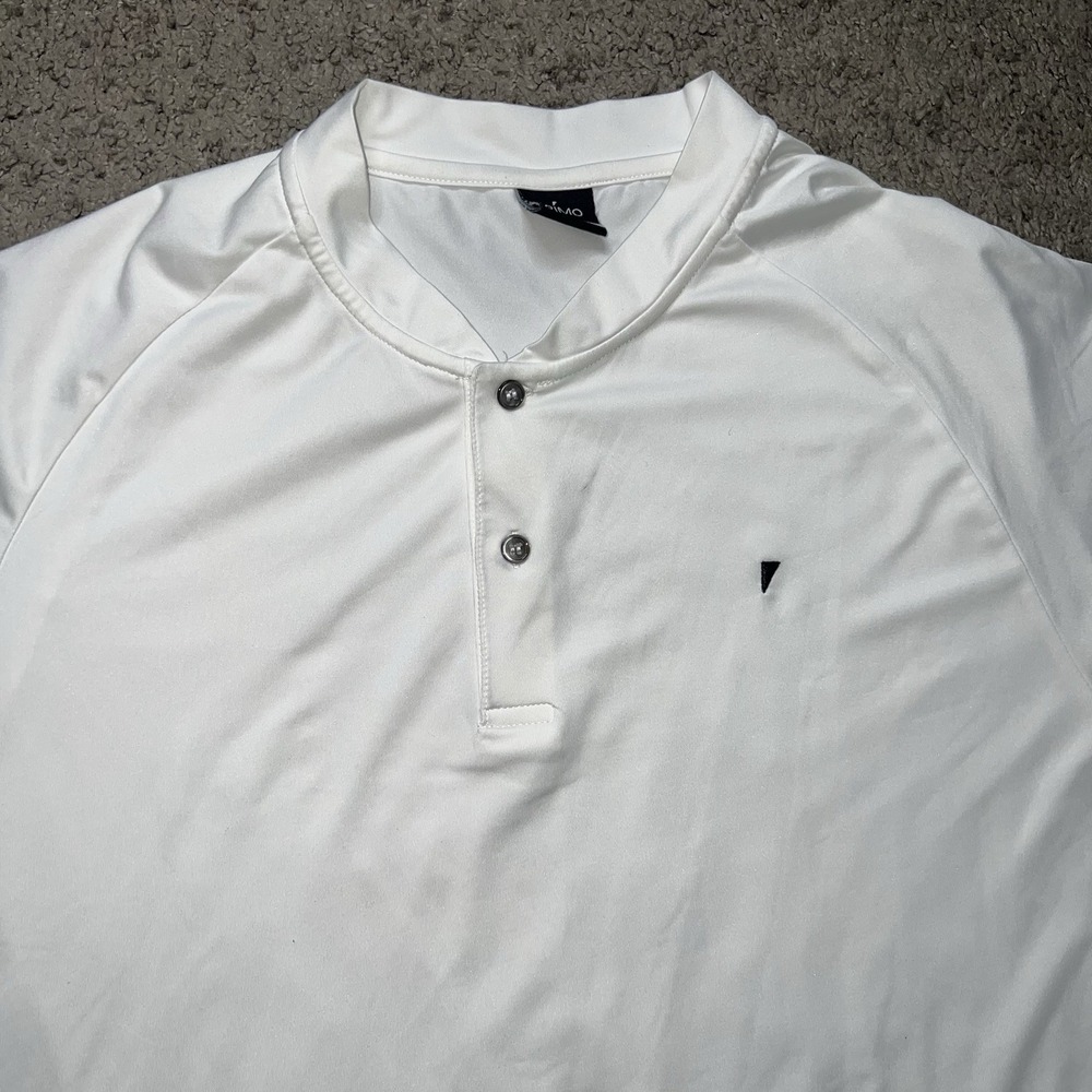 Primo Golf Polo Large Solid White Blade Collar Performance Stretch